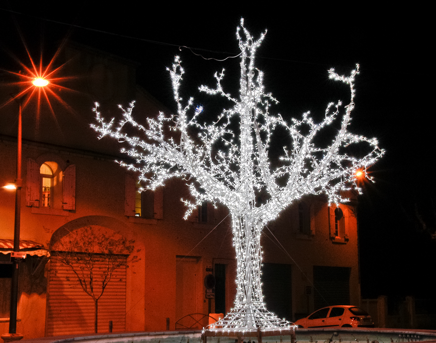 LED 3D strom, studená biela FLASH (2 500 + 2 500 FLASH LED)