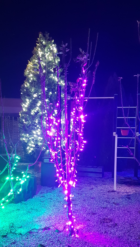 Vianočná LED svetelná reťaz fialová, fialová LED 12 m (180 LED)