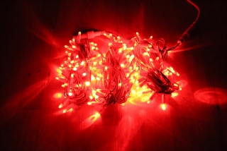 LED reťaz červená, červená LED 3 x 4m (150 + 30 FLASH LED) 